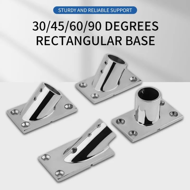 Tubo marino de 25mm, Base Rectangular de acero inoxidable 316, montaje de barandilla, accesorios para barcos