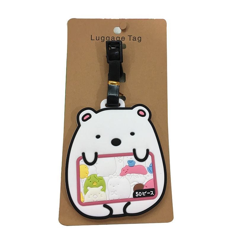 Etiqueta de equipaje de Gel de sílice, accesorios de viaje de animales pequeños japoneses, soporte de identificación de maleta, etiqueta de embarque de equipaje, alta calidad