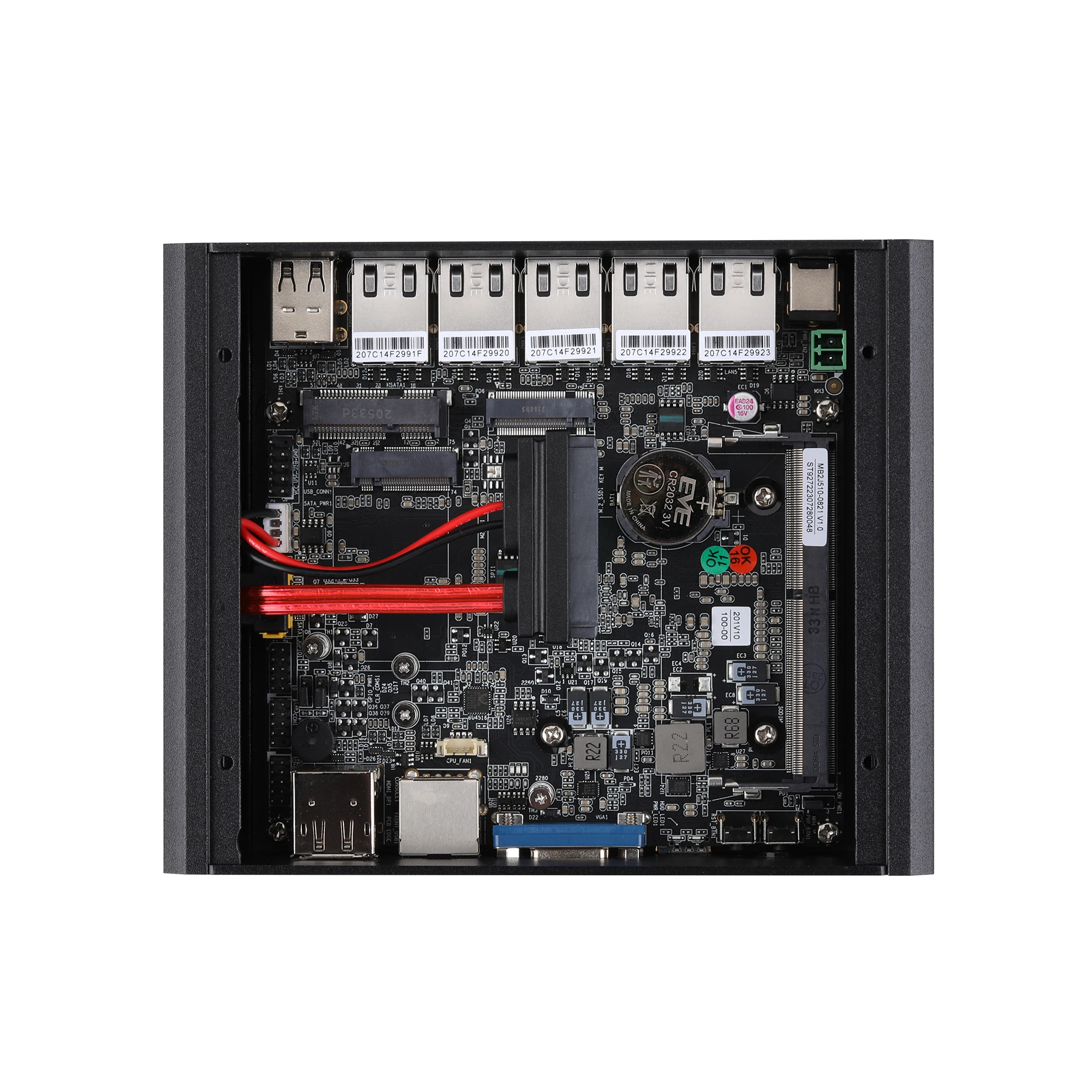 Qotom Mini PC Q10821G5-S08 Fanless Computer Celeron J6412 Quad Core with 5x 2.5 Gigabit LAN Support 5G