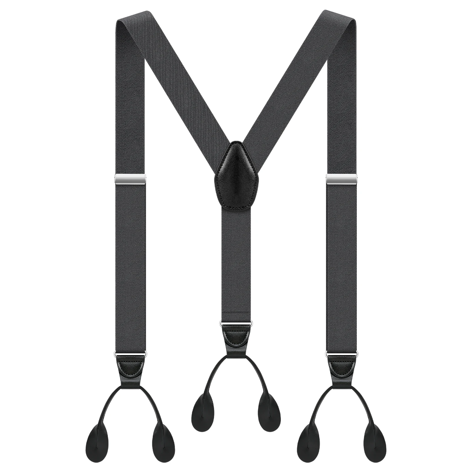 남성용 버튼 멜빵 조정 가능한 라스틱 Y 모양 턱시도 멜빵(가죽 버튼 포함) 오래 지속되는 스트레치 궁극적인 패션