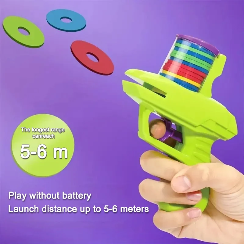 Pistola de zanahoria OVNI para niños, pistola de balas de seguridad, 15 EVA, juguete para exteriores, batalla de balas, juguete interactivo divertido de descompresión