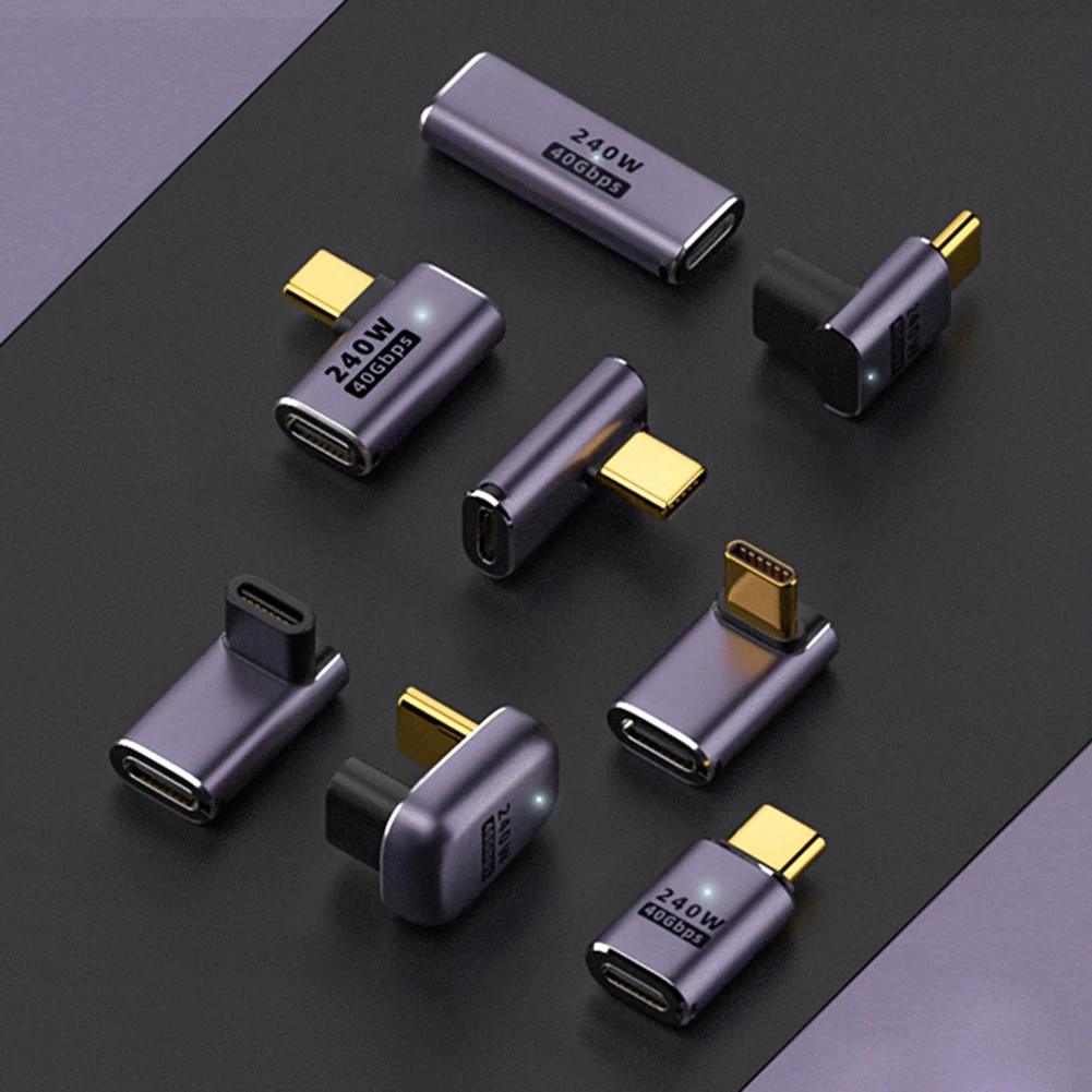 NNBILI 5A Type-C OTG адаптер 240 Вт преобразователь данных быстрой зарядки USB4.0 40 Гбит/с Поддержка 8K 60 Гц USB C 90/180 градусов локтевой адаптер