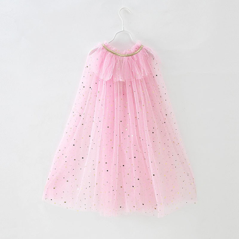 Zomer Meisje Prinses Feestaccessoires Mantel Sneeuwkoningin Elsa Anna Kostuum Cape Rapunzel Aurora Pailletten Tule Halloween Mantel