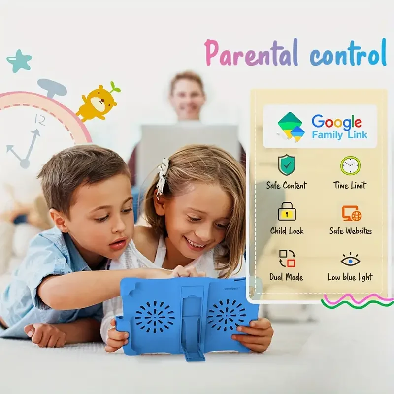 Kinstone Kinder Android12 Tablet 10,1 Zoll 6000 mAh 3 GB + 32 GB Bildung PC Sicherheit Augenschutz Bildschirm Tablets Parental Lock Tablet