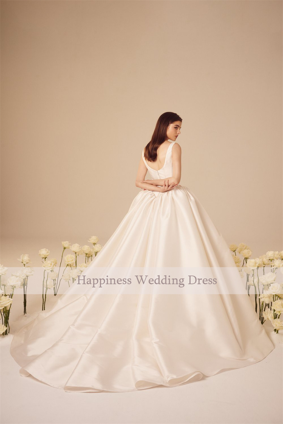 Customized Strapless Sleeveless A-Line Wedding Dresses Backless And Zipper Bridal Gown vestidos de novia