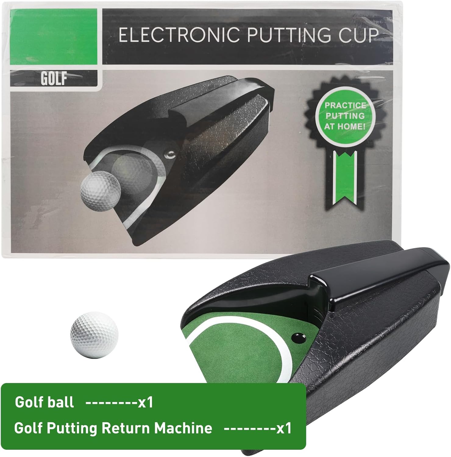 Golf Ball Return Putting Unit, Automatic Return Machine, Indoor Golf Putting Hole, Battery-Powered Practicing, Suitable for Prac