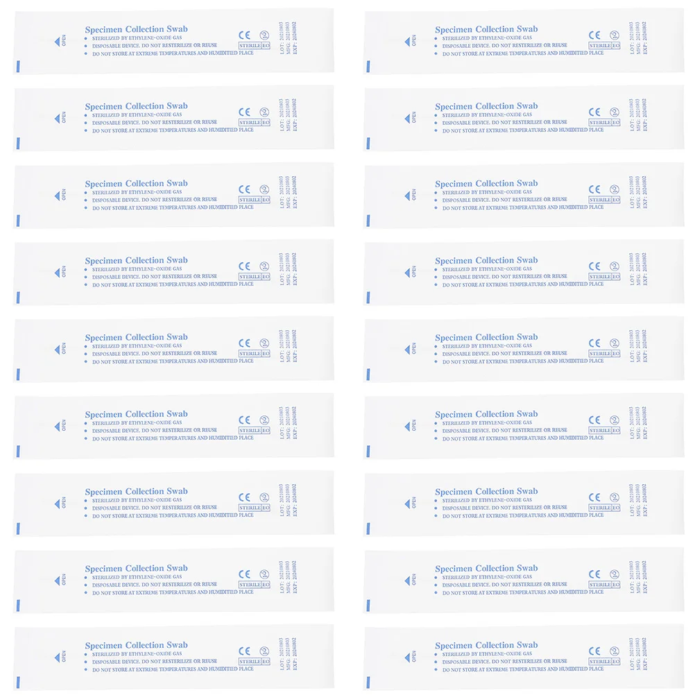 120 Pcs Nasal Swab One-off Swabs One-time Flocking Flocked Major Sampling Sticks Specimen Collection Nasopharyngeal