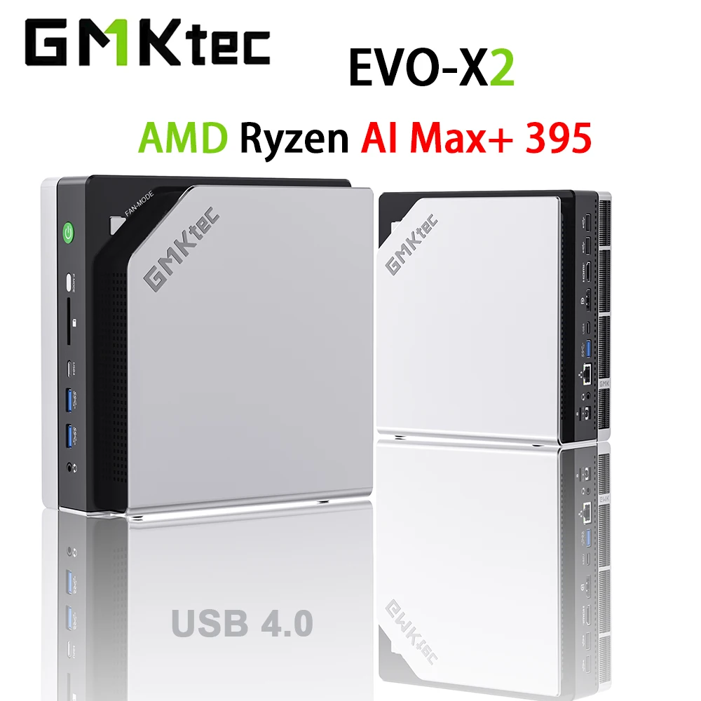 GMKtec MINI PC EVO-X2 Windows11 Pro DDR5 8000MHz PCle 4.0 M.2 2280 SSD 2.5G LAN HDMI2.0 USB4.0*2 WIFI7 BT5.4 Desktop Computer
