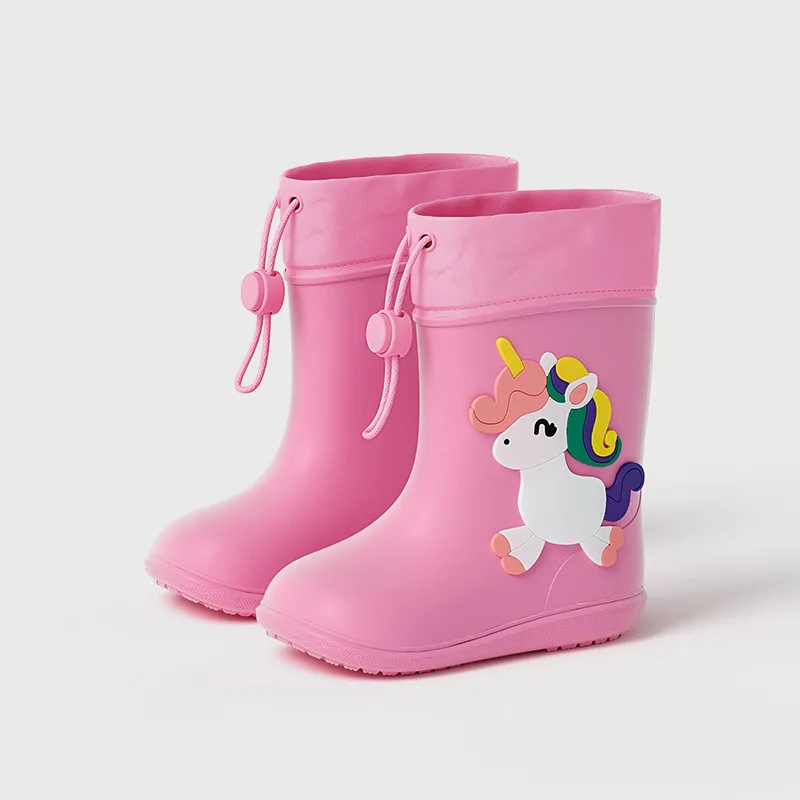 Crianças menina menino botas de chuva à prova dwaterproof água da criança botas de chuva sapatos infantis botas de borracha crianças bebê dos desenhos animados dinossauro sapatos de água botas