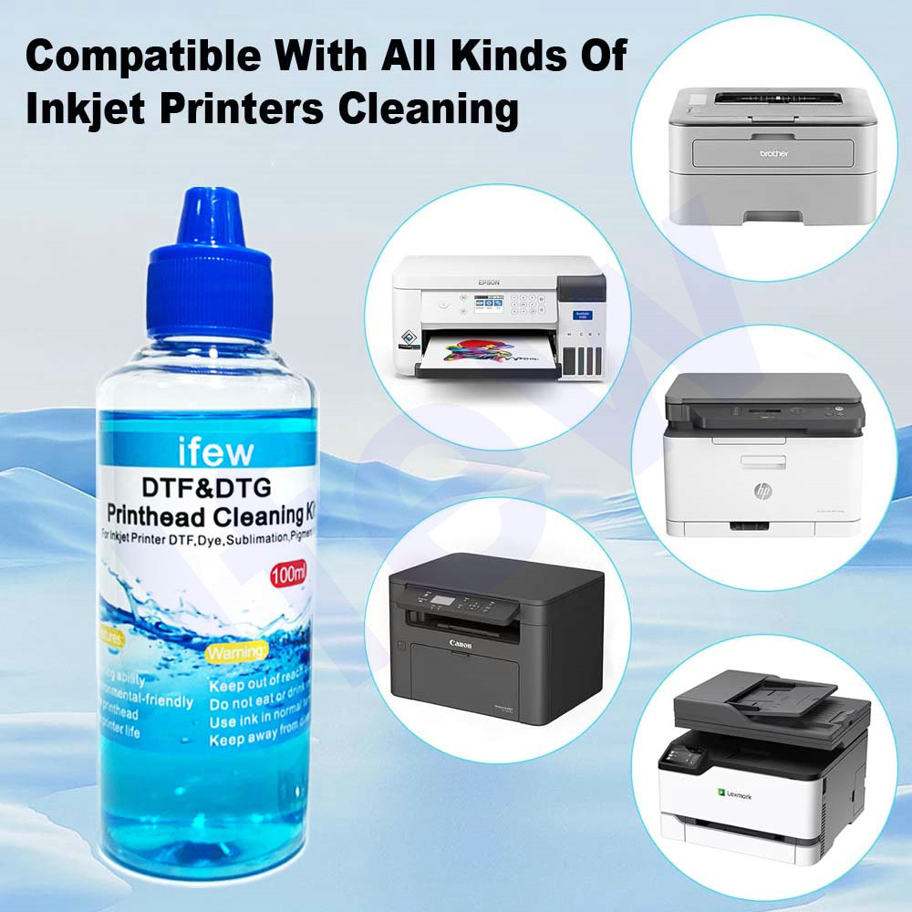 Kit de limpeza de cabeça de impressora jato de tinta 100ml, compatível com epson hp brother canon bico e limpador de cabeça de impressão para limpeza de cabeça de impressoras