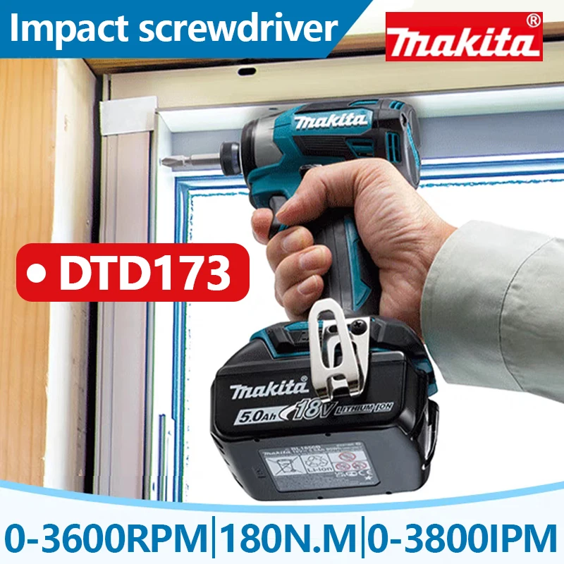 Makita DTD173 1800rpm controlador de impacto inalámbrico 180Nm Motor sin escobillas taladro eléctrico madera/perno/modo T para batería Makita 18V