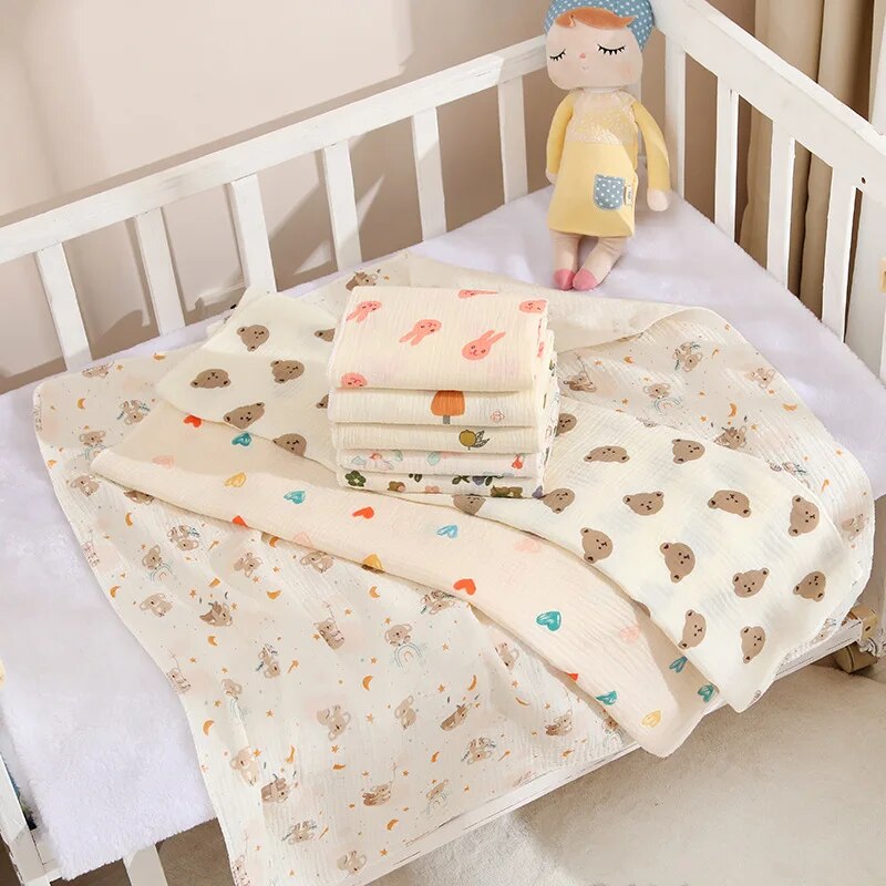 Baby Receive Blanket for Newborn Cotton Muslin Swaddle Blanket Bedding Infant Bath Towel Baby Items Mother Kids