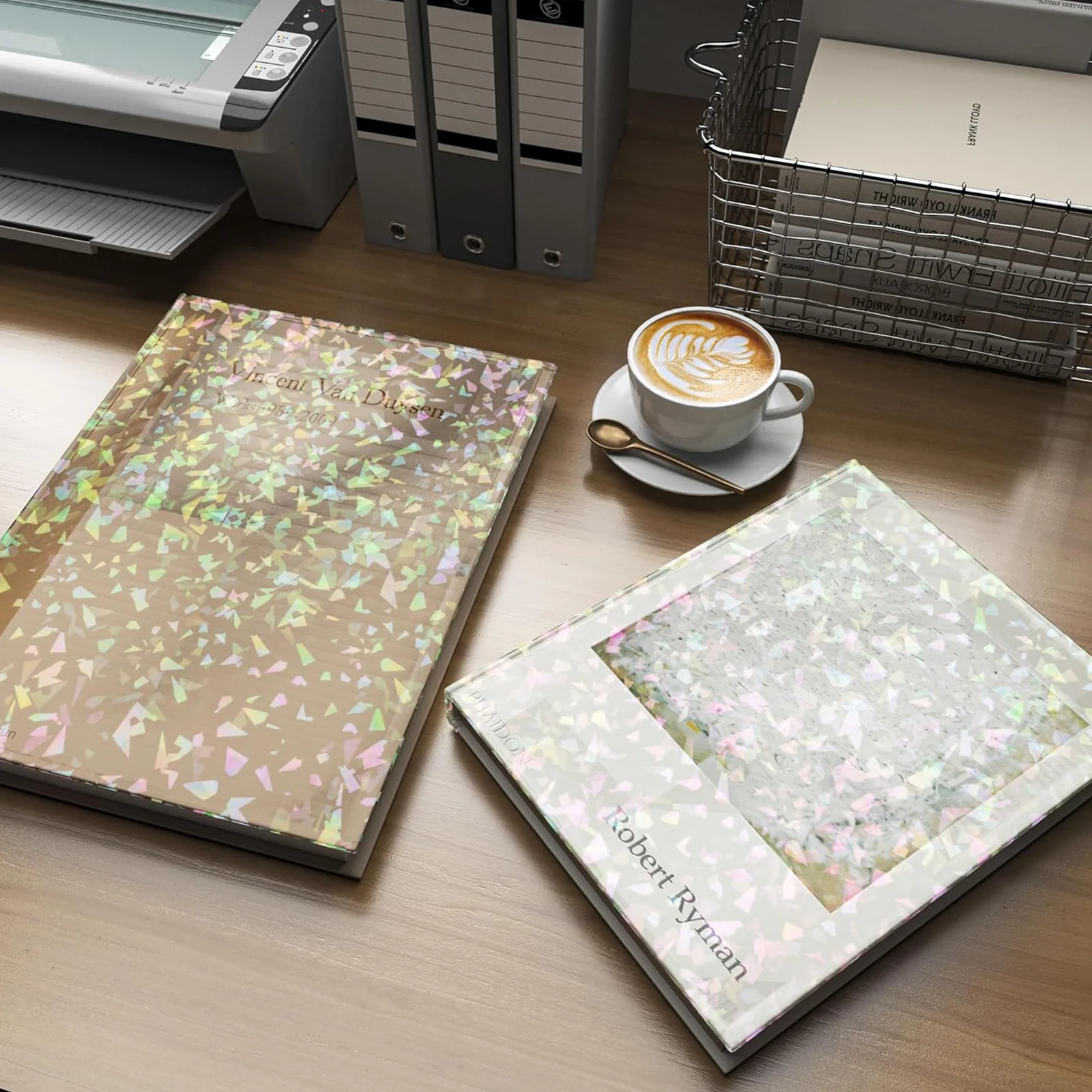 Formato A4 20 fogli Pellicola per laminazione a freddo con effetto vetro rotto olografico trasparente, autoadesiva, impermeabile, non stampabile, 8,3x11,7"