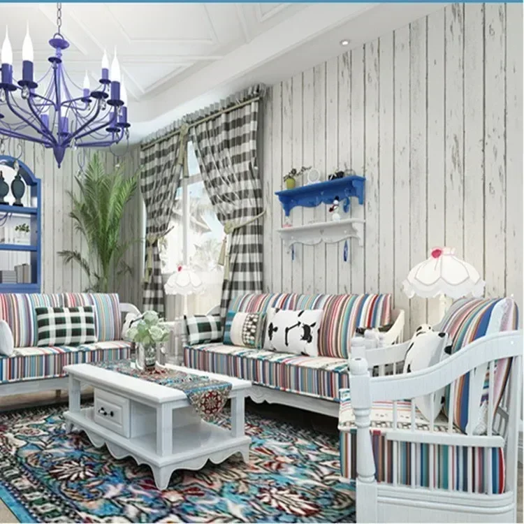 Estilo retro branco grão de madeira mural dormitório móveis auto-adesivo papel de parede fundo adesivos materiais de decoração