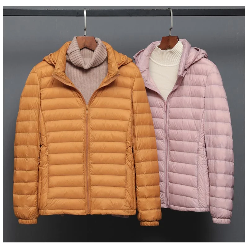 Frauen Weiche und Leichte 90% Ente Unten Jacke Hohe Qualität Frühling Outwear Hut Abnehmbare Puffer Mantel Weibliche Top Kleidung