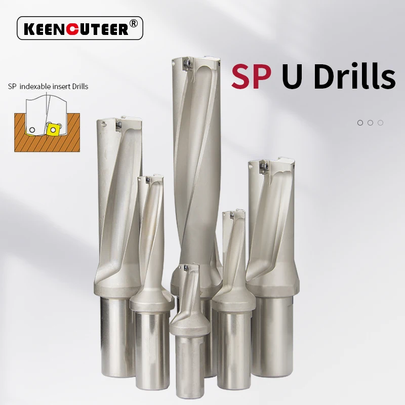 Dòng SP C20 C25 C32 C40 Khoan Cắn Lắp Được Mũi Khoan Kim Loại Khoan 13Mm-50Mm Độ Sâu Indexable U Khoan Máy Móc Máy Tiện CNC Nước