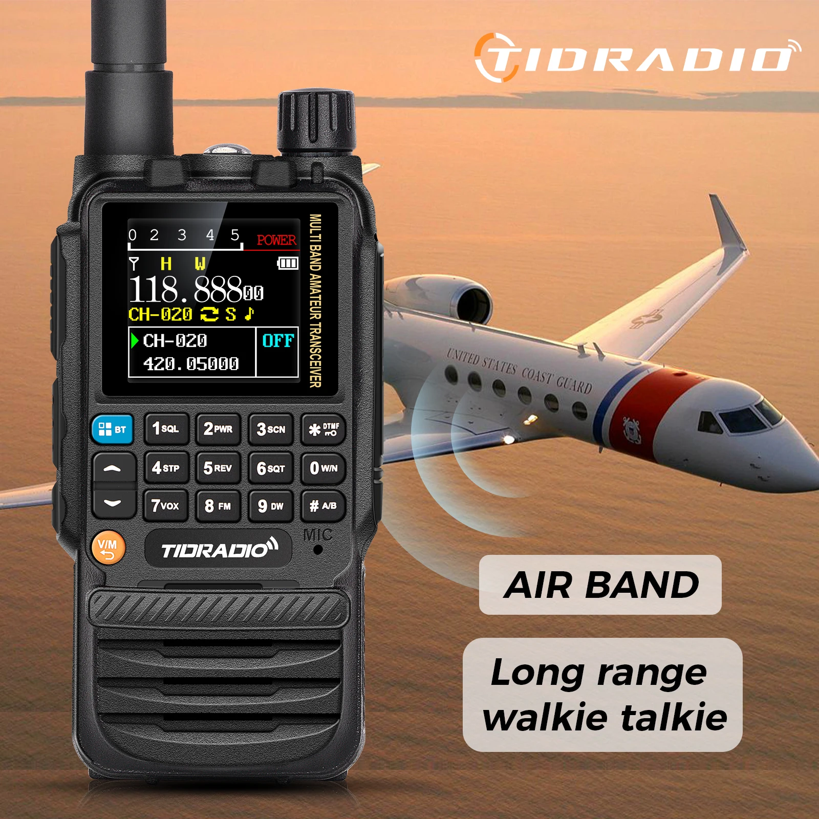 TIDRADIO H3 Long Range Walkie Talkie Telefon APP Drahtlose Programmierung Air Band Ham Zwei Weg Radio USB Typ-C Programmierung & Ladung