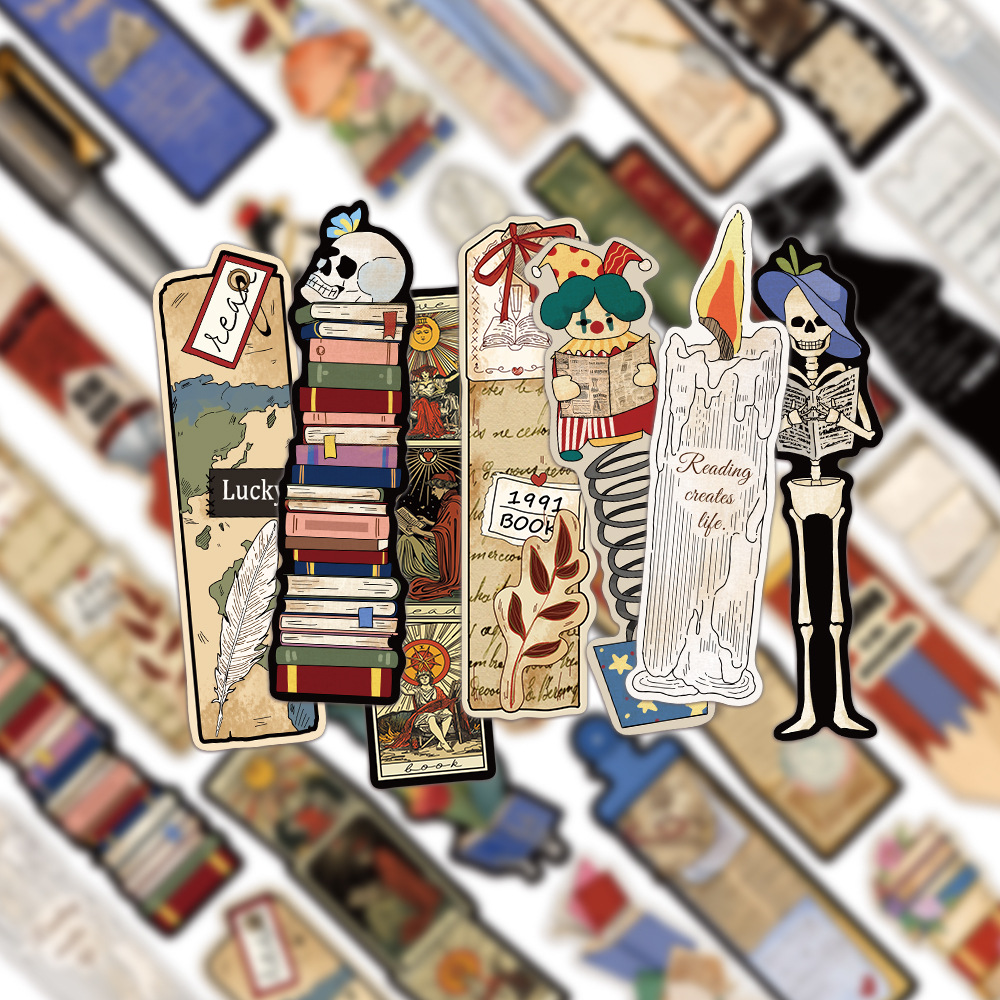 30pcs Bookmarks DIY Students Reader Page Markers Library Office Page Markings Retro Romantic Reading Books Bookish Paper