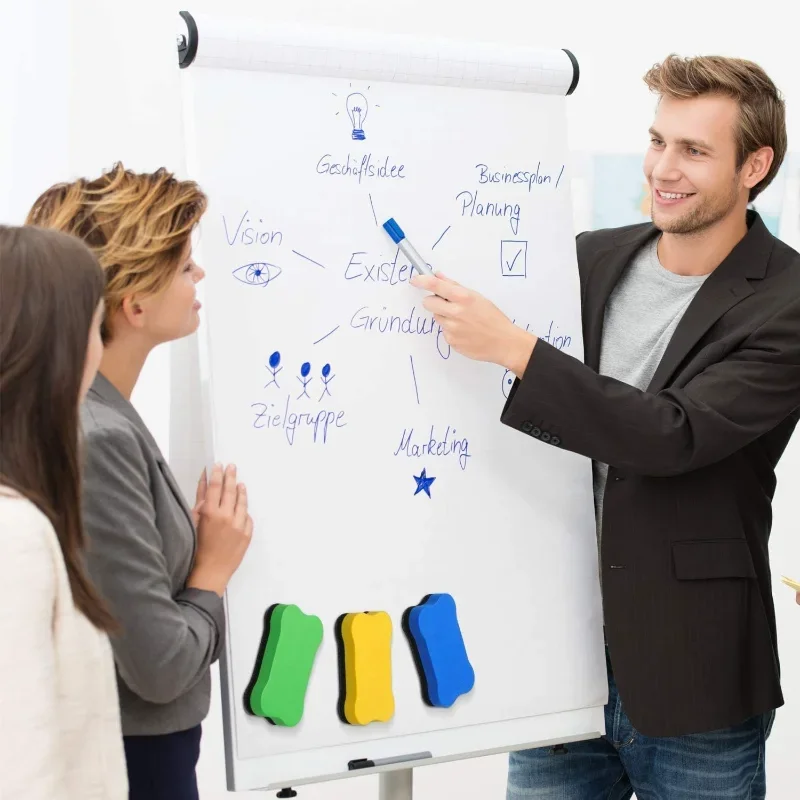 3 ชิ้น Magnetic Dry Erase ยางลบยางลบกระดานไวท์บอร์ดยางลบ Drywipe Marker Cleaner อุปกรณ์สํานักงานโรงเรียน