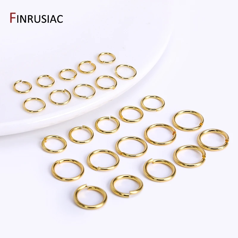 Anillos de salto chapados en oro de 18k para fabricación de joyas, anillos de conexión abiertos de latón para accesorios de joyería DIY al por mayor