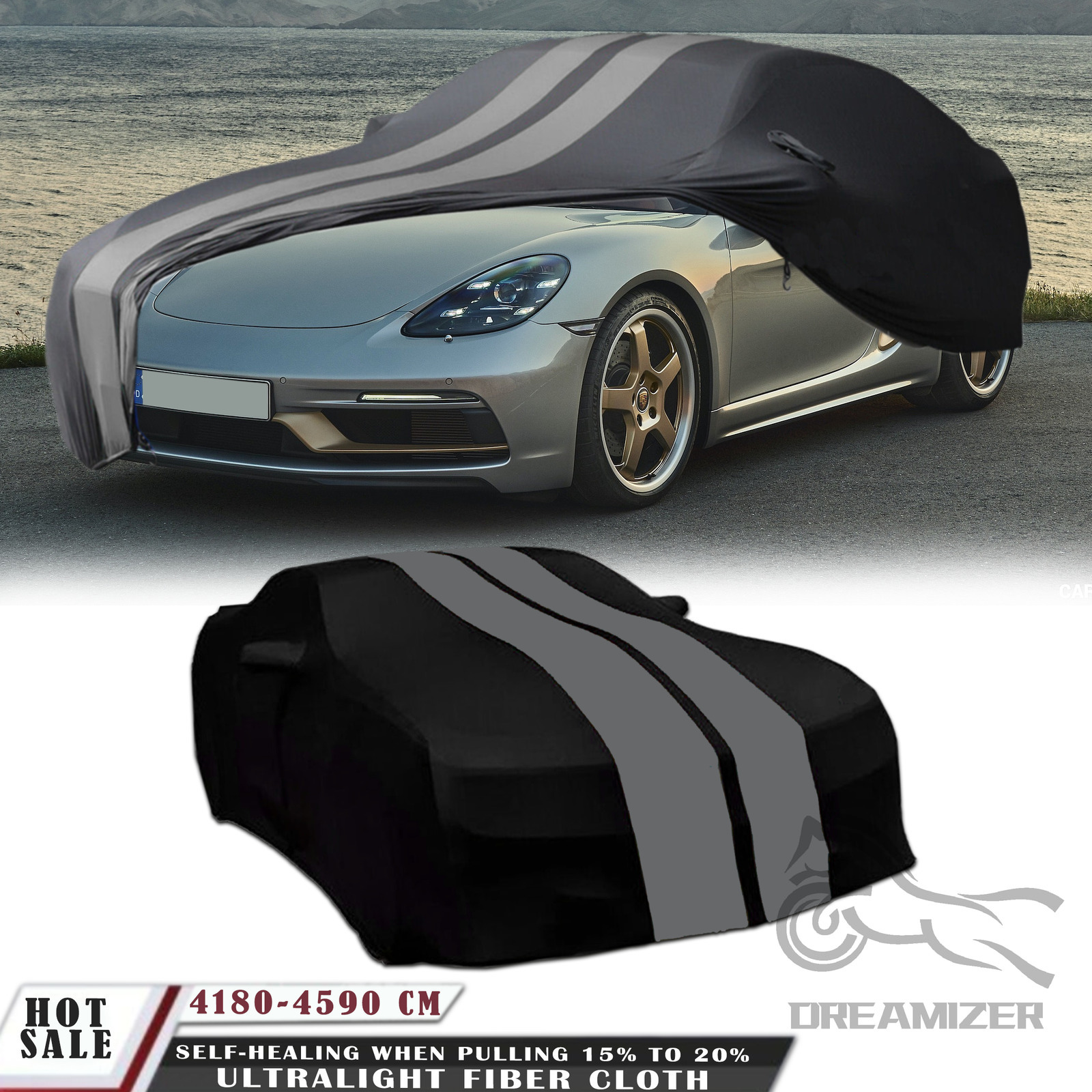 Capas universais para carro, pano elástico, roupas especiais para carro, cobertura interna contra poeira, proteção solar, acessórios externos para porsche