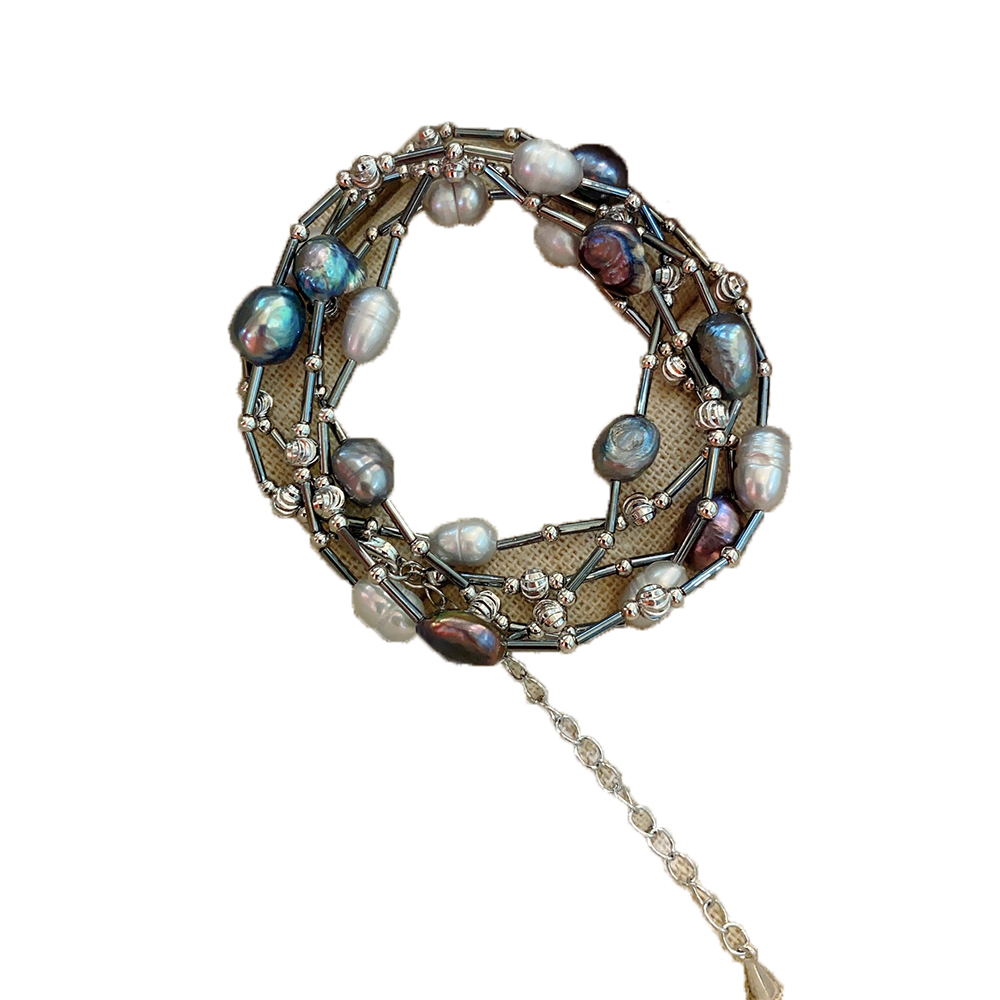 Colares glamorosos com pérolas para mulheres, acessórios de festa, presente para meninas, moda sênior