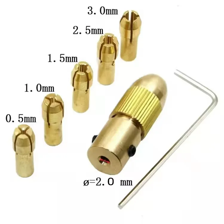 Mini Drill Chucks Adapte 7Pcs/set 0.5-3mm（Inner 2mm）Small Electric Drill Bit Collet Micro Twist Chuck Tool Kit Woodworking