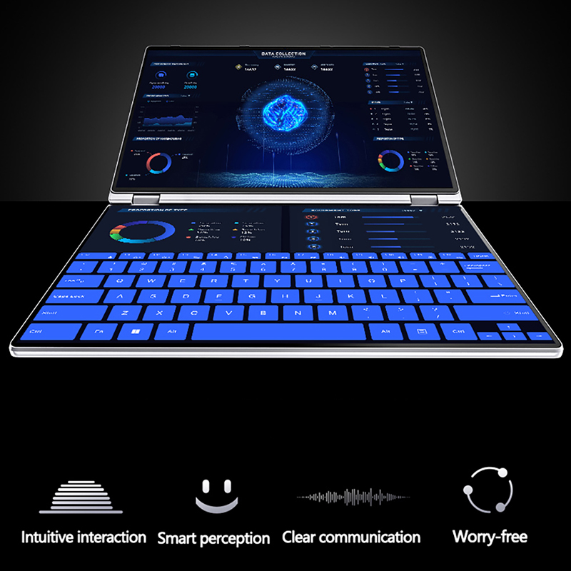 Laptop 14 inch dual touch screen Intel Celeron N5805 8GB RAM 2TB SSD, 4700mAh high-definition camera 1920 * 1200 portable