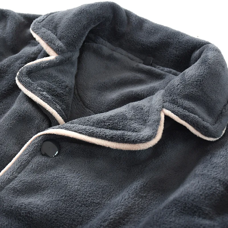 Novo pijama masculino de outono e inverno, calças de manga comprida, terno quente engrossado, flanela de serviço doméstico plus size terno de duas peças