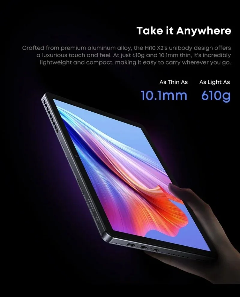 CHUWI Hi10 X2  2 IN 1 Tablets Dual-Core Intel 10th i3-10100Y 8GB RAM 256GB ROM Intel UHD Graphics 615 10.1" LCD Screen Tablet