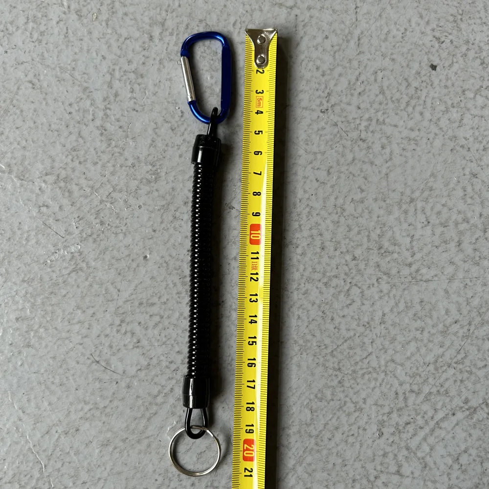 1PC 전술 개폐식 봄 탄성 로프 보안 장비 도구 하이킹 캠핑 안티-분실 전화 키 체인 낚시 Lanyards 야외