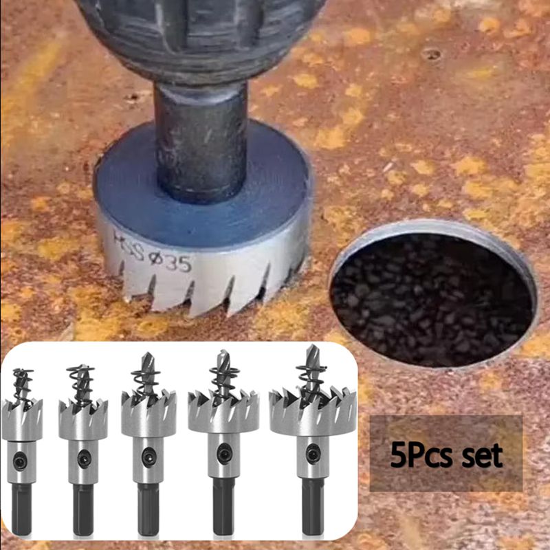 5 шт., набор сверл из твердого сплава HSS, набор кольцевых пил, нержавеющая сталь, металлический сплав, 16/18,5/20/25/30 мм, деревообрабатывающие инструменты