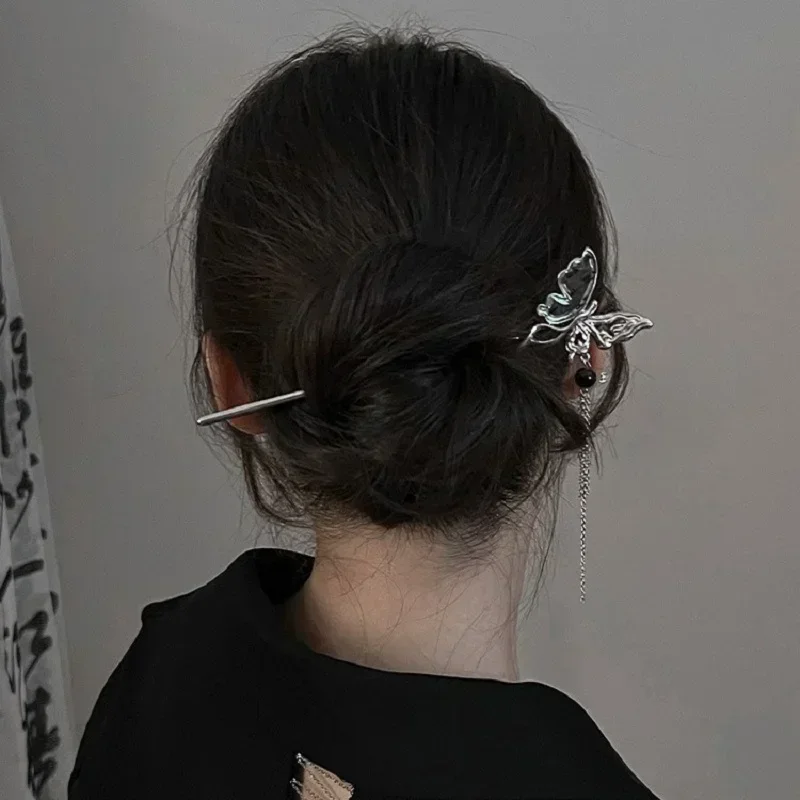 sensazione di fascia alta, accessorio per capelli in stile antico, forcina da donna, forcina nera in stile cinese, stile retrò