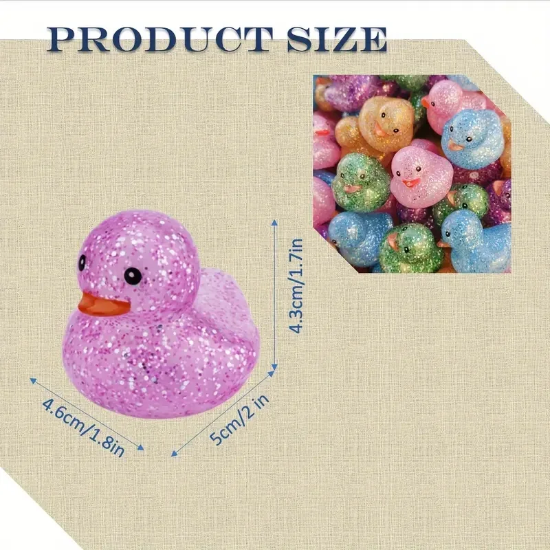 Sparkling Glitter Ducks - Perfect for Party & Holiday Decorations Tabletop Display, Festive Ornaments