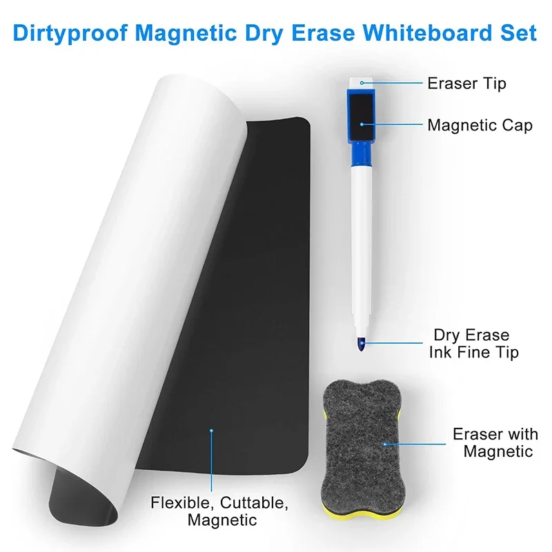 A4 Size Magnetic WhiteBoard for  Fridge Sticker Dry Erase Whiteboard,Portable 11.8"x8.2" Planner for Refrigerator