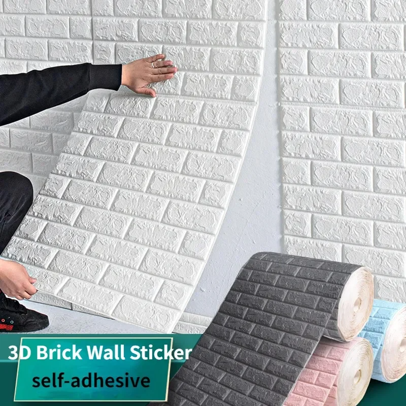 PVC 방수 벽 스티커 폼 3D DIY 벽돌 패턴 방, 자체 접착 벽지 배경, 현대 가정 장식, 70cm * 100cm