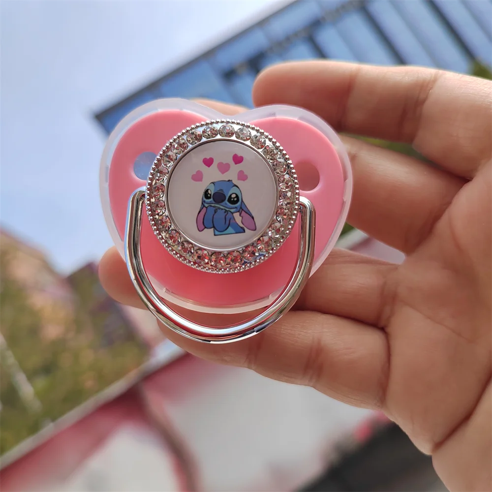 [[1 Chiếc] Thời Disney Dịu Nhẹ Không Chứa BPA An Toàn Silicone Siêu Mềm Núm Vú Cho Babi Bling Ren Dây Chuyền Sơ Sinh cho Bé Hàng Quà Tặng