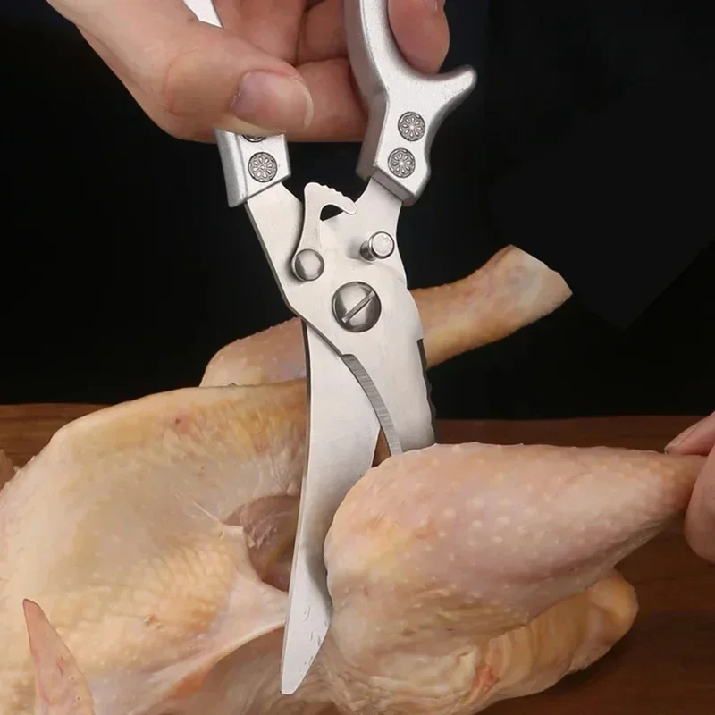 เลเซอร์ดามัสกัสมีดครัว Cleaver เนื้อผลไม้ขนมปังมีดบาร์บีคิว Boning มีดตัดไก่สะดวกกรรไกรมีดครัว