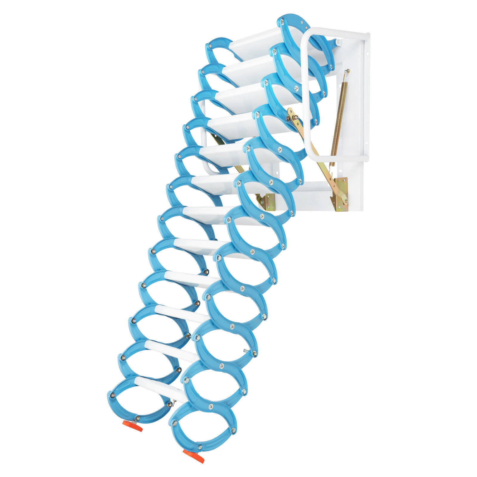 Attic Ladder Wall Mounted Ladder Folding Stairs 12 Steps Pull Down Ladder
