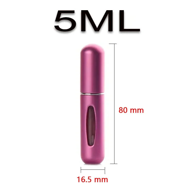 5PCS 5ml Mini bottiglia di profumo riutilizzabile portatile Spray pompa di profumo Contenitore cosmetico vuoto Bottiglia atomizzatore per i viaggi