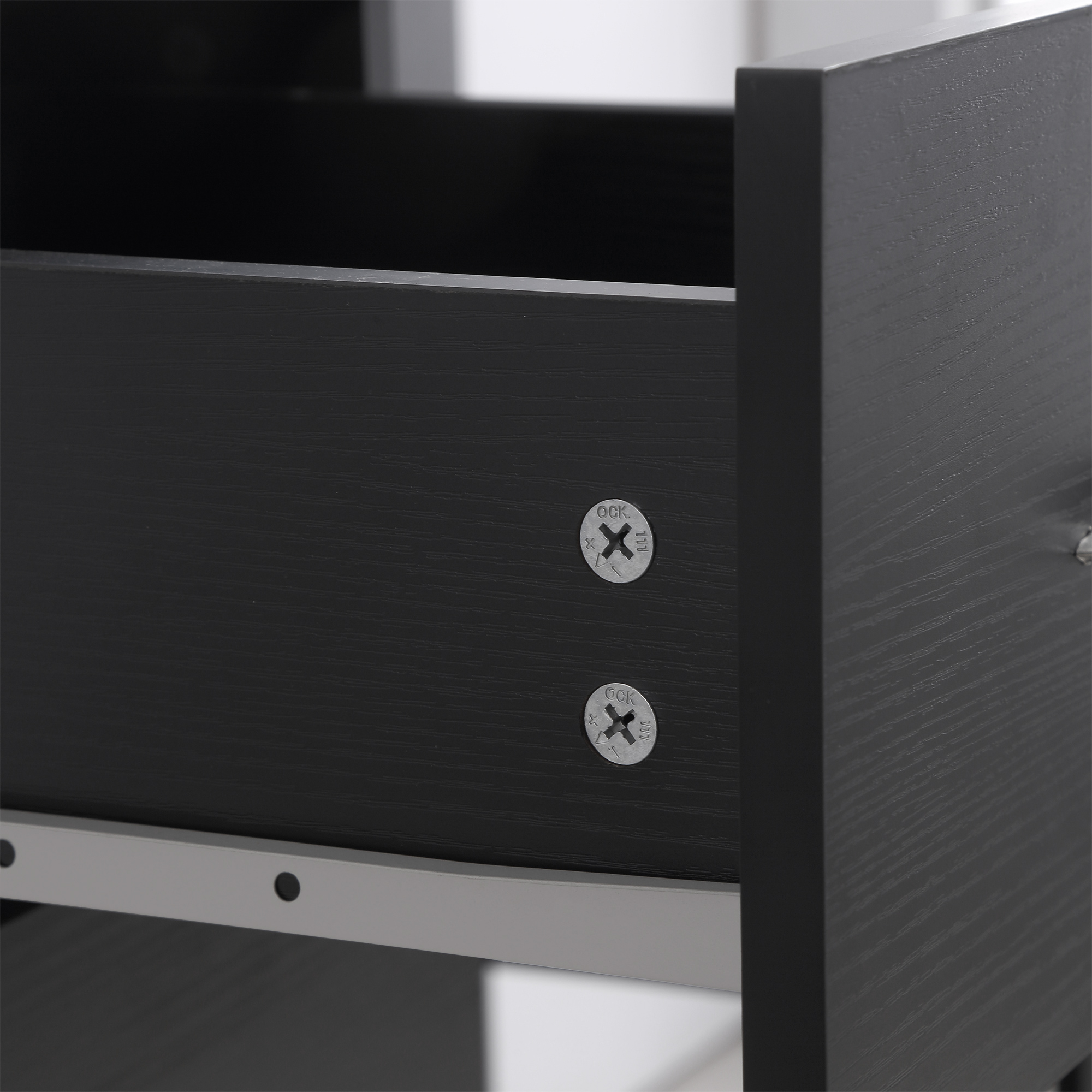 HOMCOM 120cm Computer Desk PC Table Workstation w/ 3 Shelf & Drawers Black