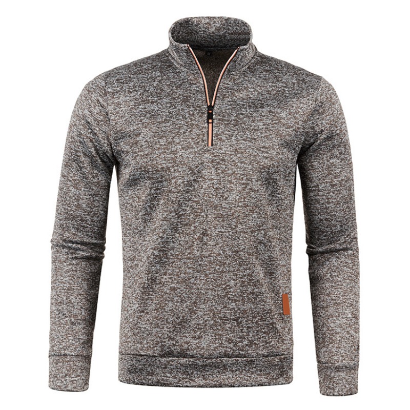 Felpe con mezza cerniera da uomo autunno manica lunga pullover tinta unita dolcevita streetwear giacca invernale calda cappotti sportivi