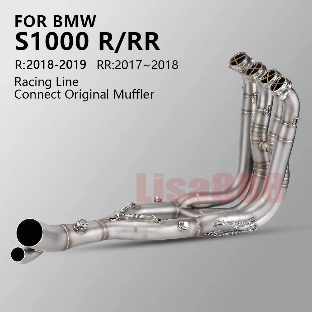 Pipa Penghubung Knalpot Depan Slip On Untuk S1000R S1000RR 2017-2020 Motor, Terhubung ke Pipa Knalpot Asli