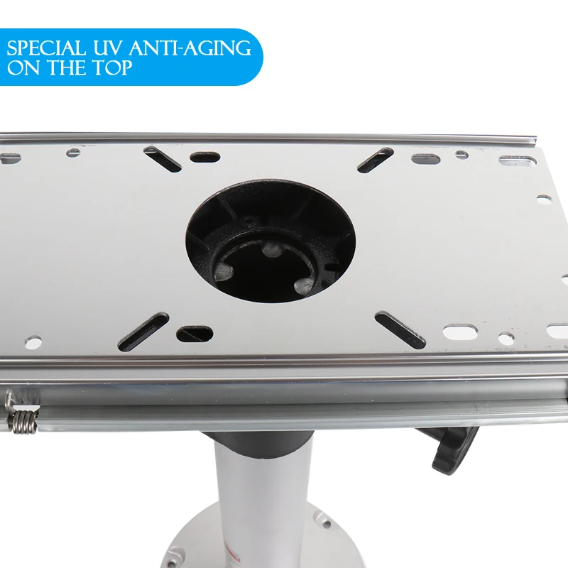 Pedestal de assento de barco com elevador a gás de alumínio com montagem deslizante - Pedestal de assento de elevação pneumático de altura ajustável alimentado por ar