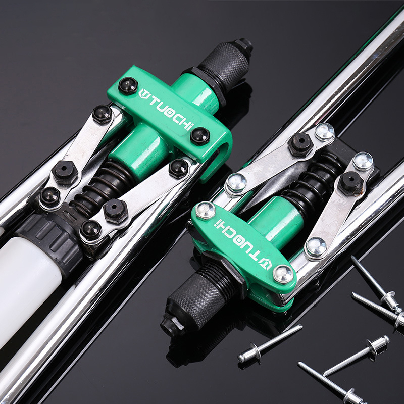 Rivet Gun Manual Double Handle 8/9.5/13/14/17 Inch for 3/32-1/4Inch 2.4-6.4Mm Blind Heavy Automatic Rivet Tool Save Effort