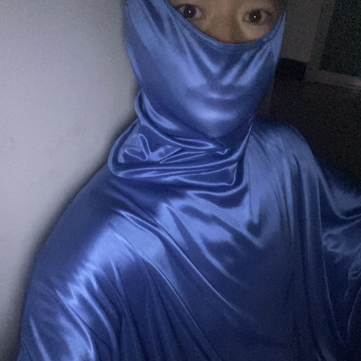 Herren Damen Silky Touch Soft Kapuzen-Kopfbedeckung, langes Fledermausärmelkleid