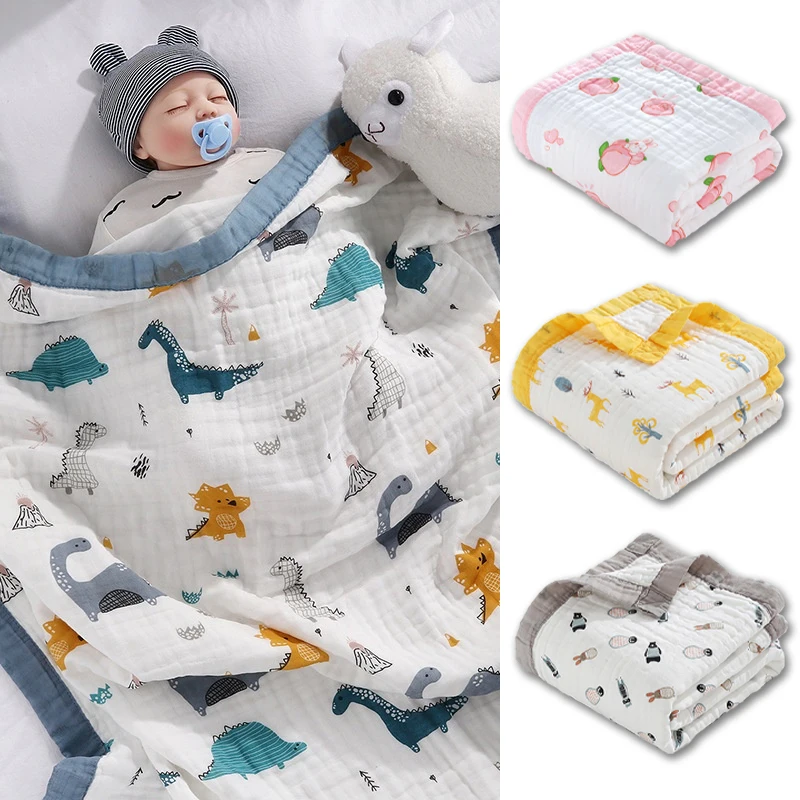 Coperta per bambini in cotone a 6 strati, coperta fasciatoio per neonato, coperta per bambini traspirante ad alta densità