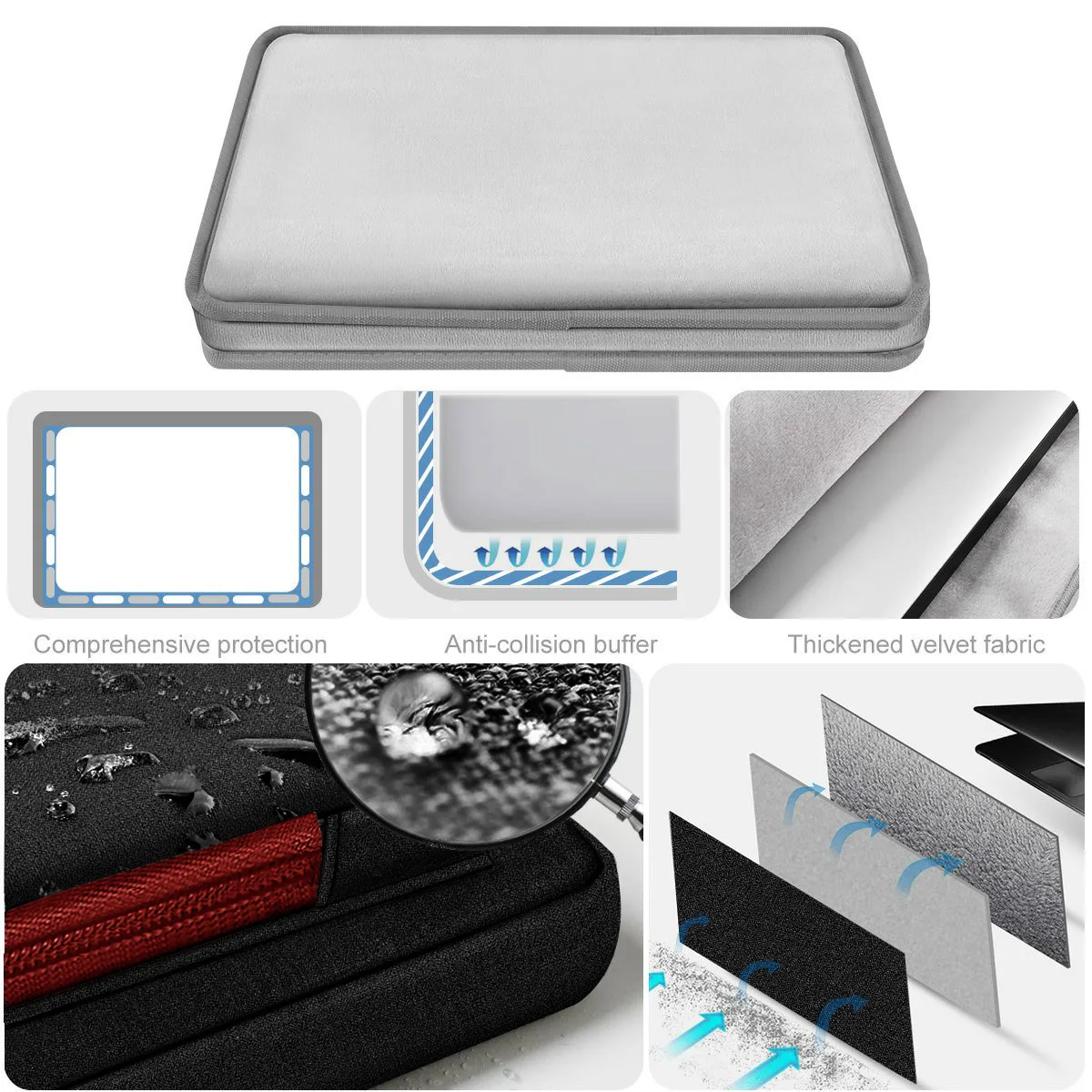 Laptop Case 15 15.6 16 inches Sleeve with 5 Pockets Compatible with MacBook Pro 16 inch 2025-2019 M4 M3 M2 M1, Mac 15.4"