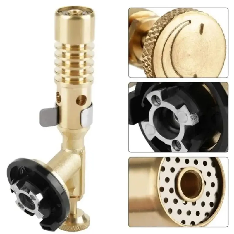 1 セットピクニックバーベキューベーキングカセットストーブ二重管スプレーガン全銅炎屋外バーベキュー点火器溶接ガンノズル