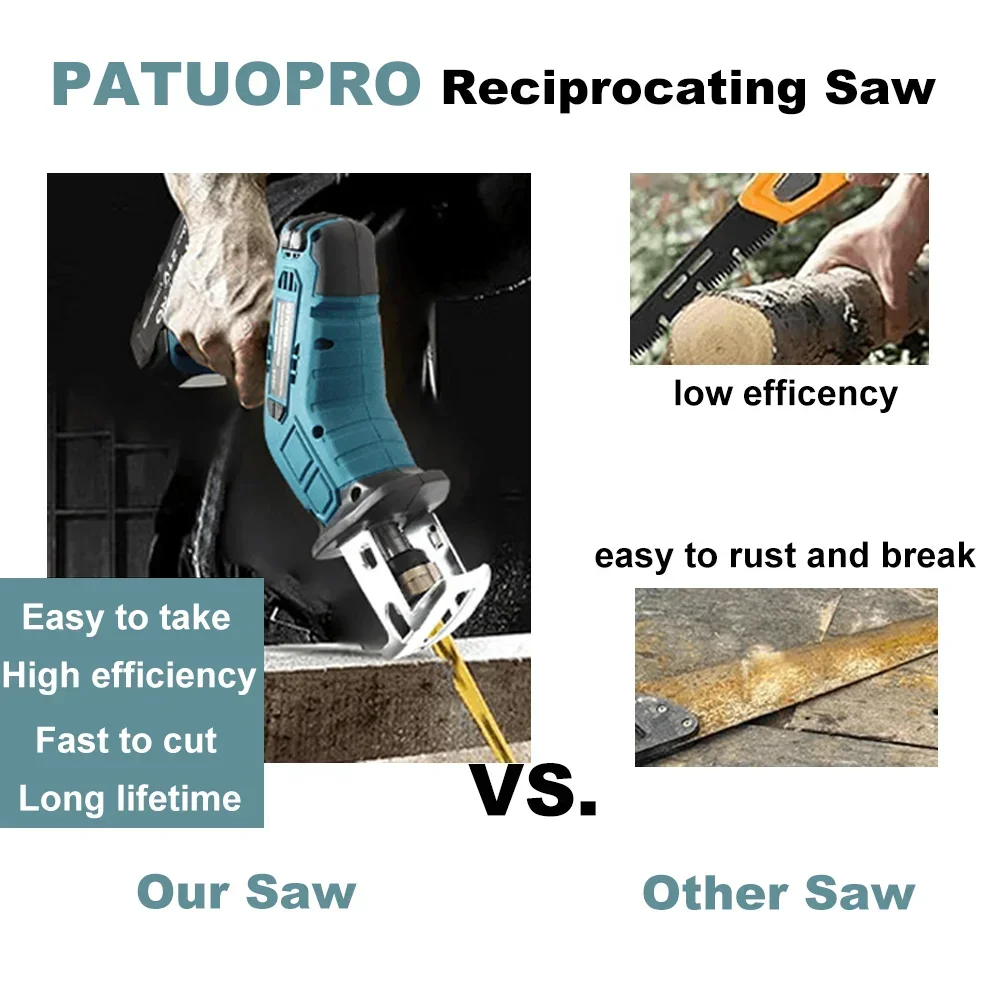 Không Dây Chuyển Động Qua Lại Thấy 18V Có Thể Điều Chỉnh Tốc Độ Máy Cưa Gỗ Kim Loại Ống Nhựa PVC Cắt Phù Hợp Với Makita 18V Pin Mà Không Cần Pin